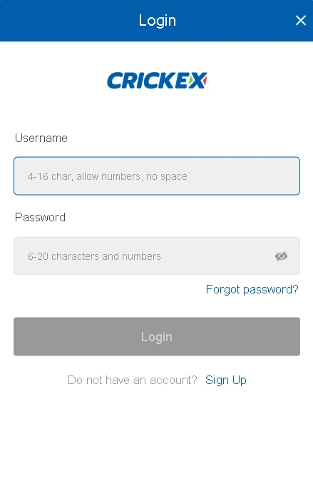 Crickex login